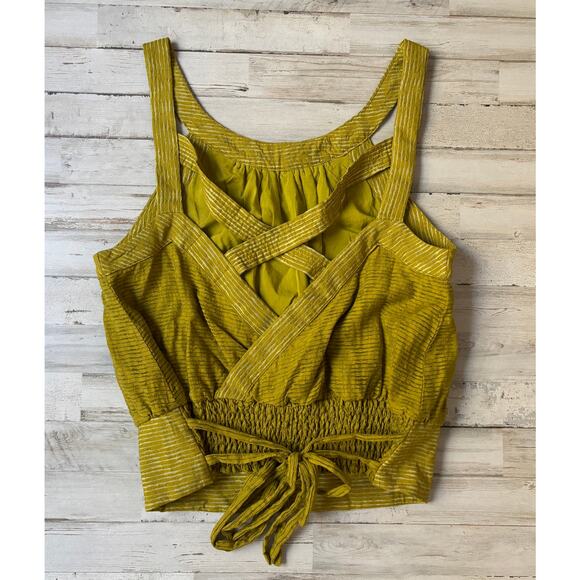 Anthropologie Green Cross Back Tank sz L EUC - Picture 4 of 5